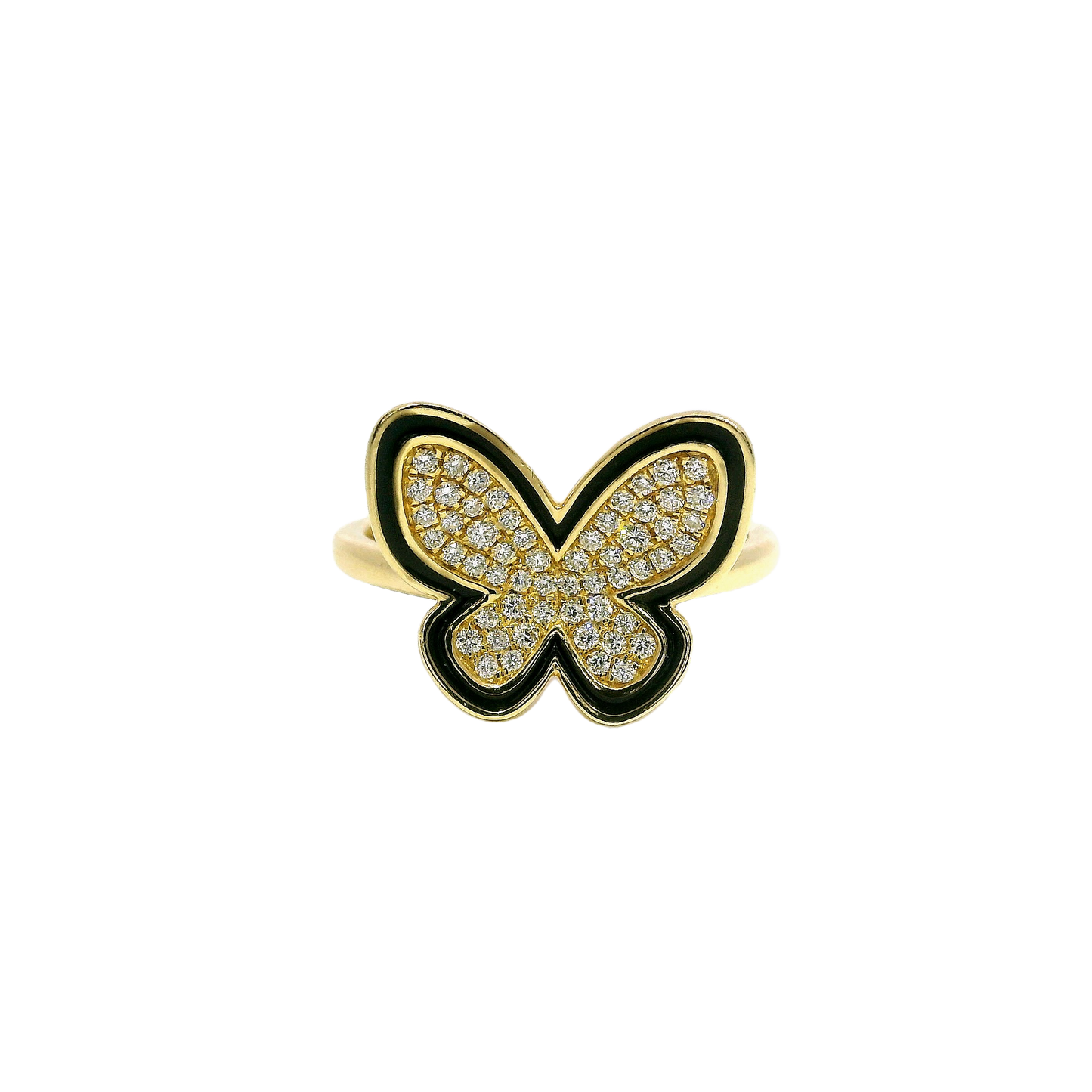 0.27CT Round Cut Diamond Butterfly Ring 18K Gold