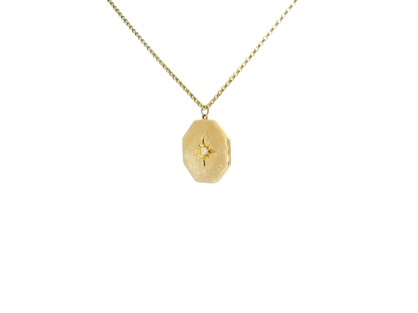 0.05CT Diamond Star Pendant 14K Yellow Gold