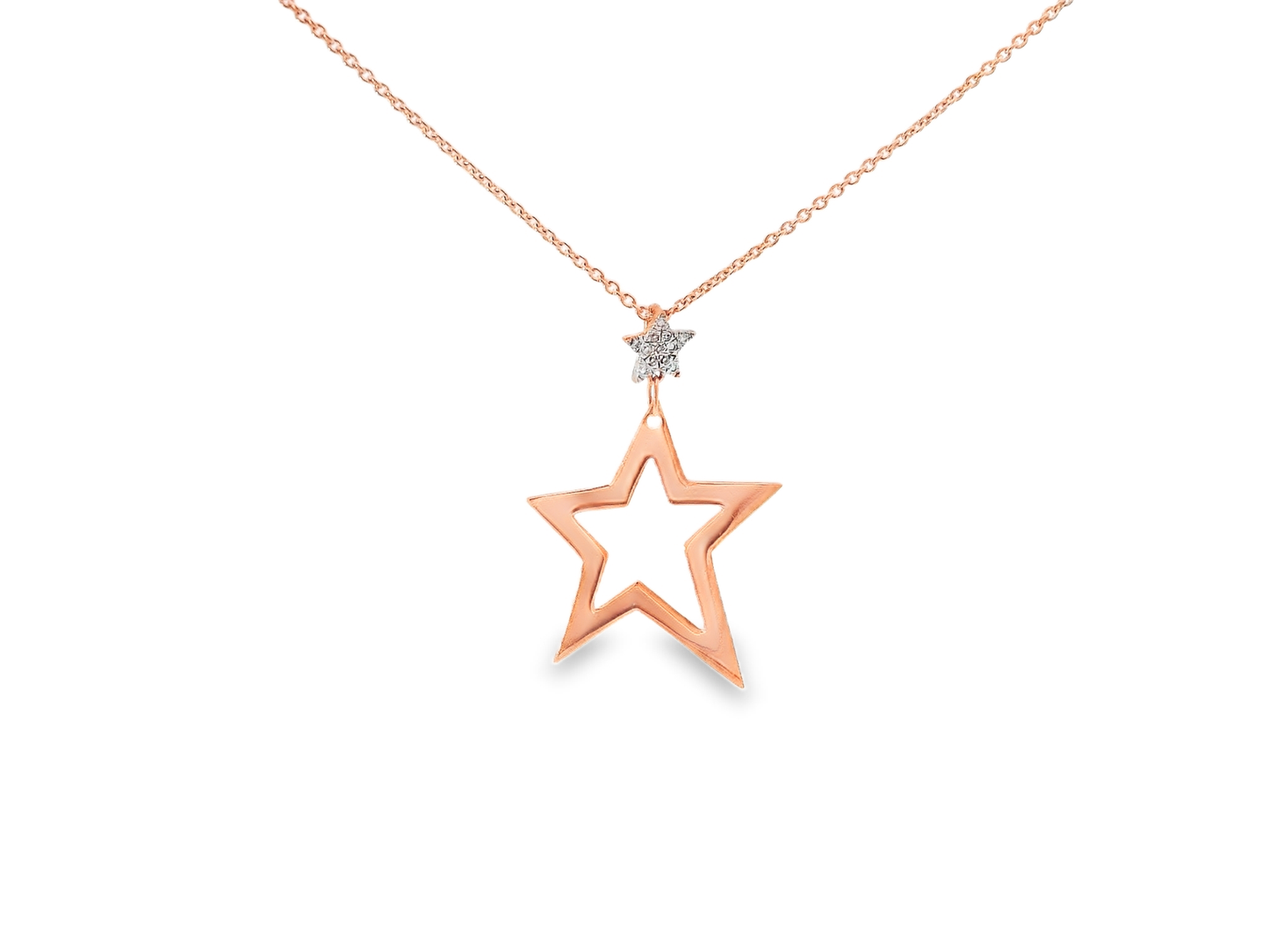 0.05CT Diamond Stat pendant 14K Rose Gold