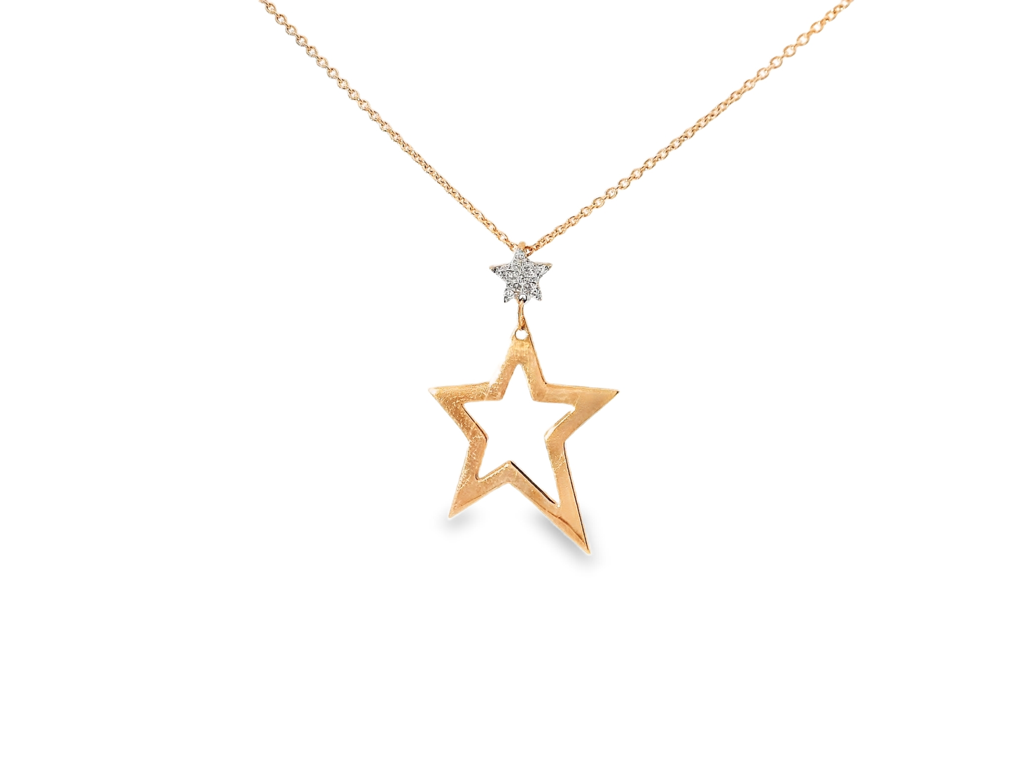 0.05CT Diamond Stat pendant 14K Rose Gold