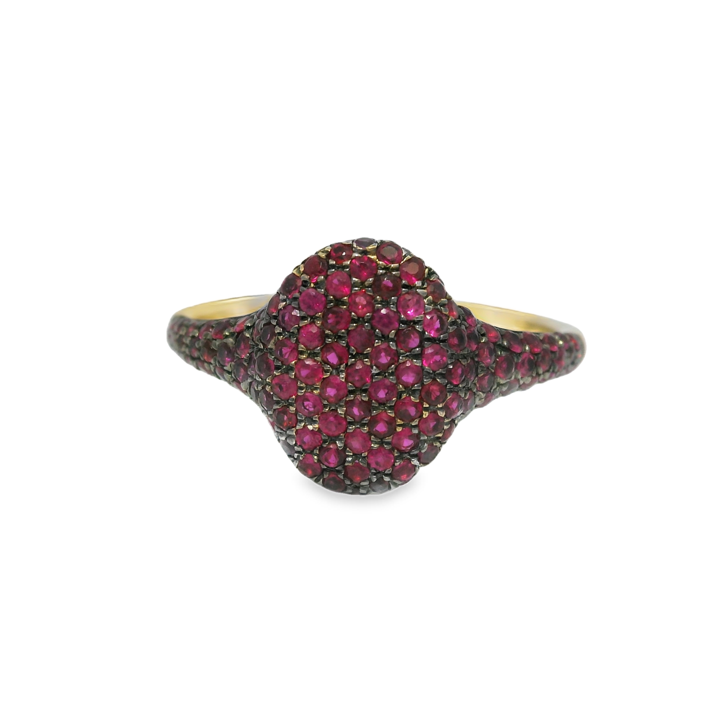 0.89CT Round Ruby Ring 14k Yellow Gold