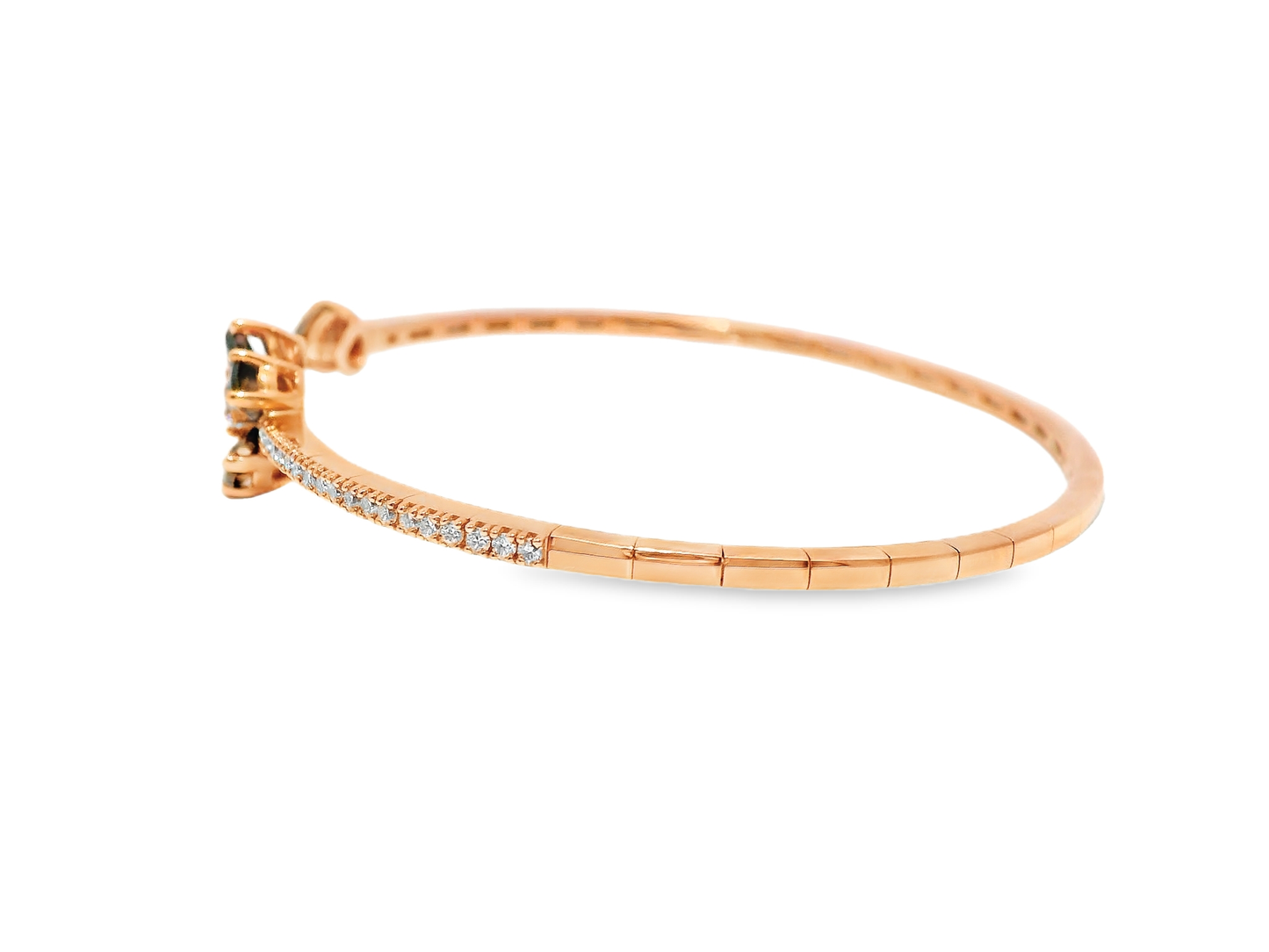 0.37CT Diamond & 1.11CT Black Diamond Bangle 18k Rose Gold
