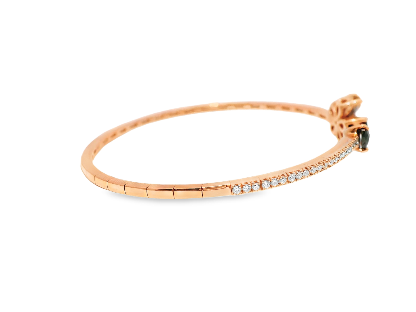0.37CT Diamond & 1.11CT Black Diamond Bangle 18k Rose Gold