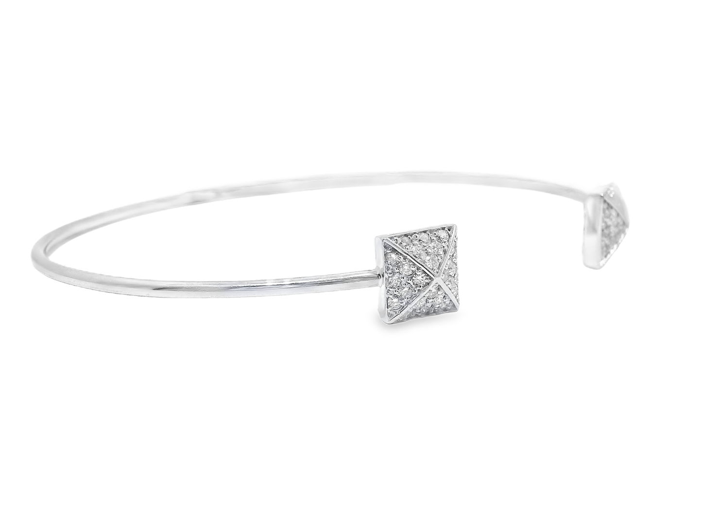 0.33CT Diamond Bangle 14k White Gold