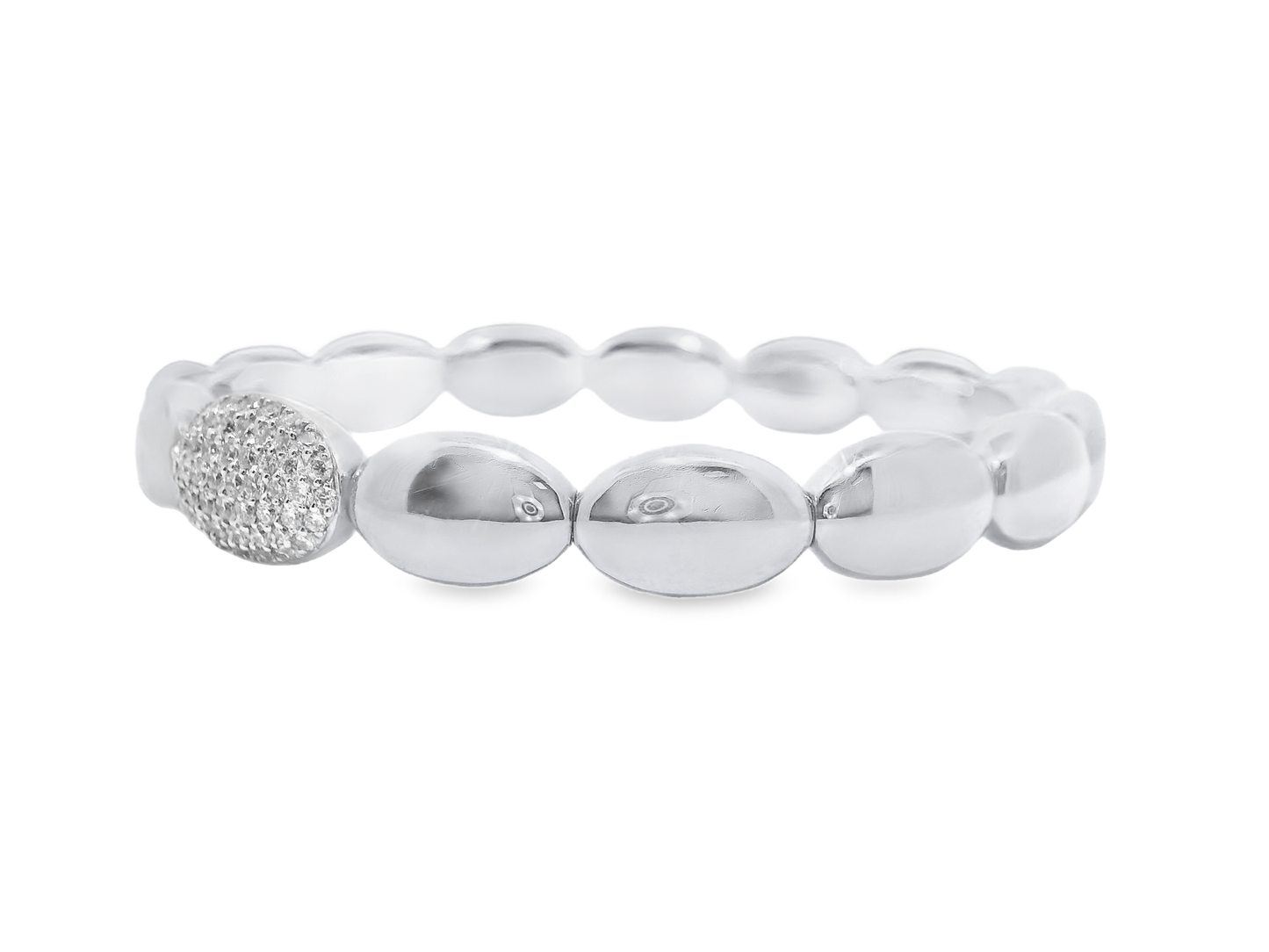 0.65CT Diamond Bangle 18k White Gold