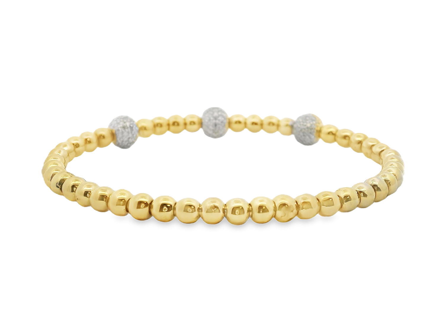 1.45CT Diamond Stretch Bangle 14k Yellow Gold