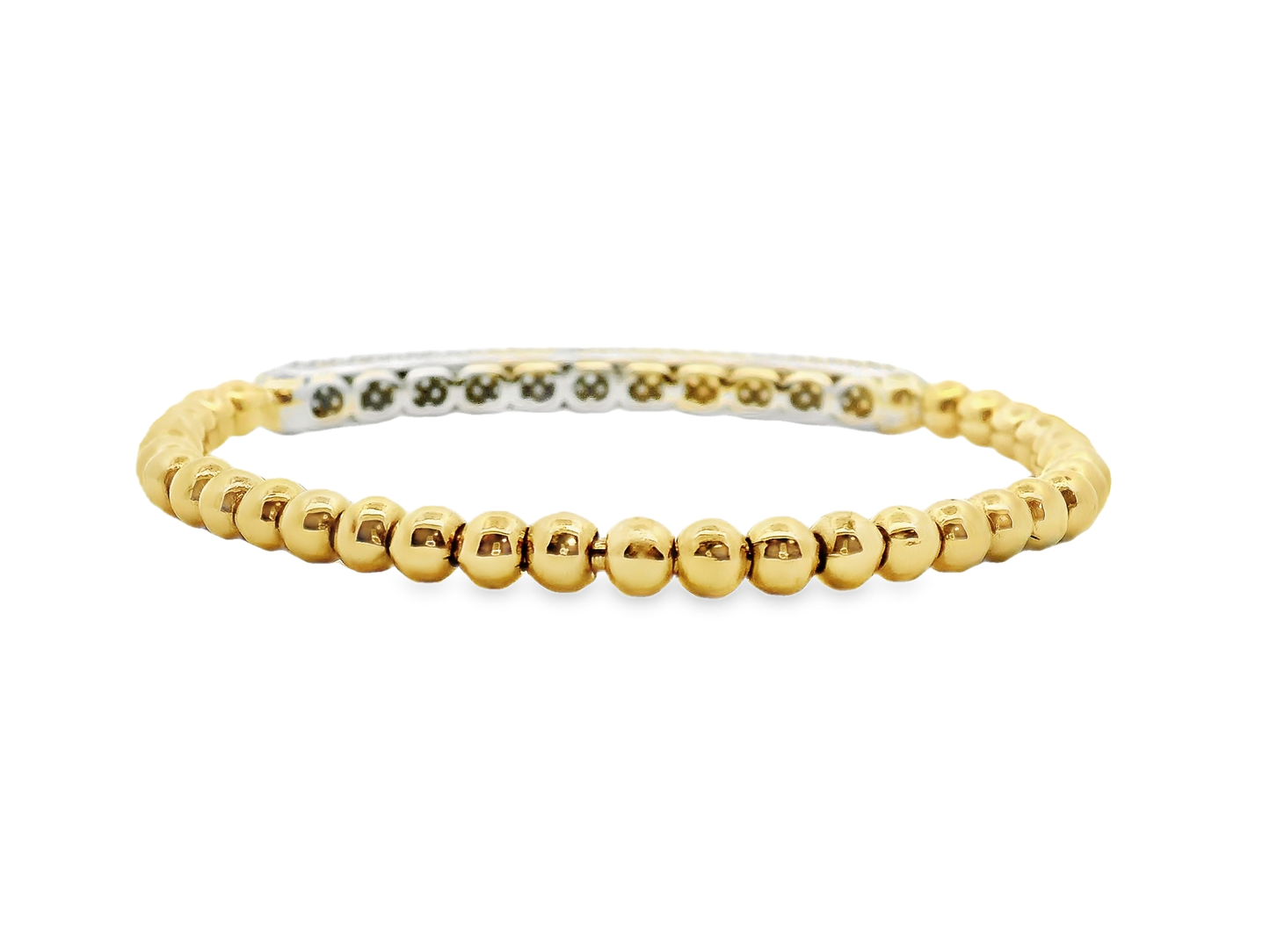 2.17CT Diamond Stretch Bangle 14k Yellow Gold
