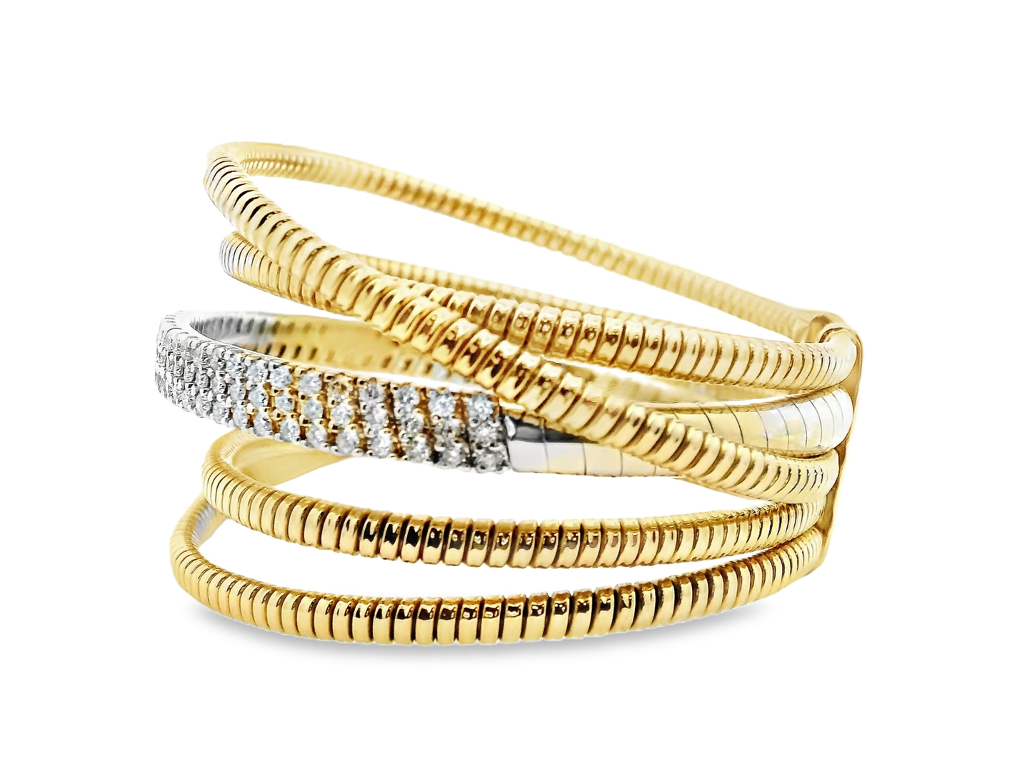 2.25CT Diamond Bangle 14k Yellow Gold