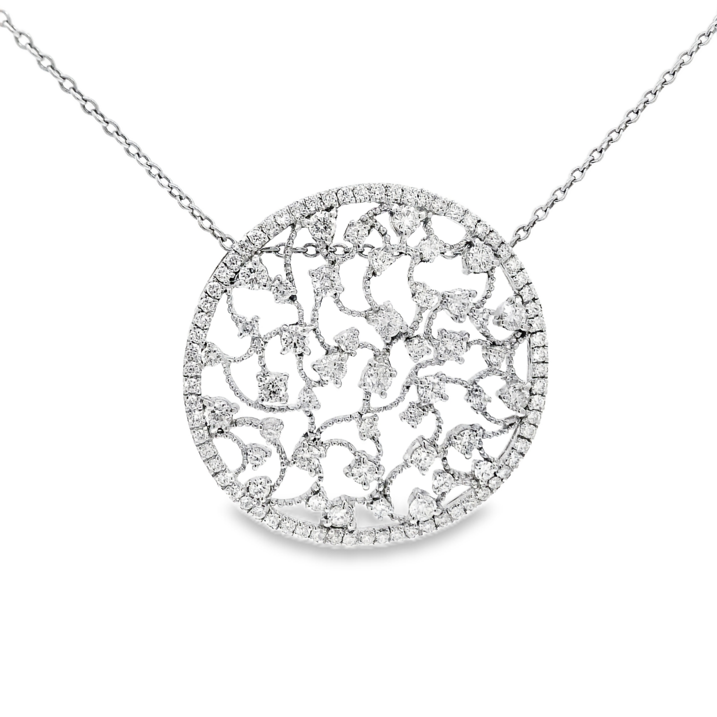 2.62CT Diamond Pendant 14k White Gold