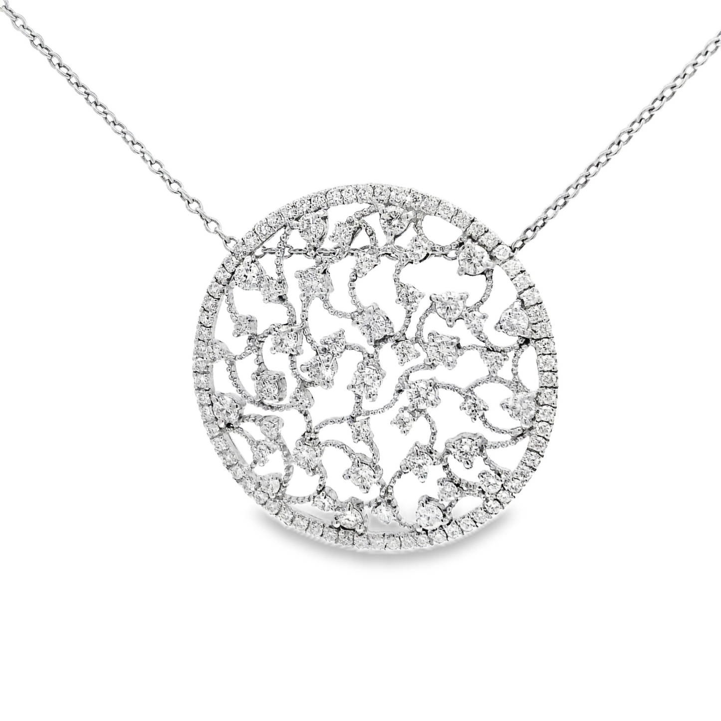 2.62CT Diamond Pendant 14k White Gold