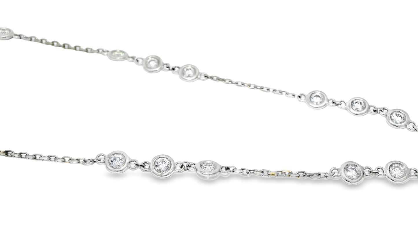 3.00CT Diamond Cross Pendant 14k White Gold