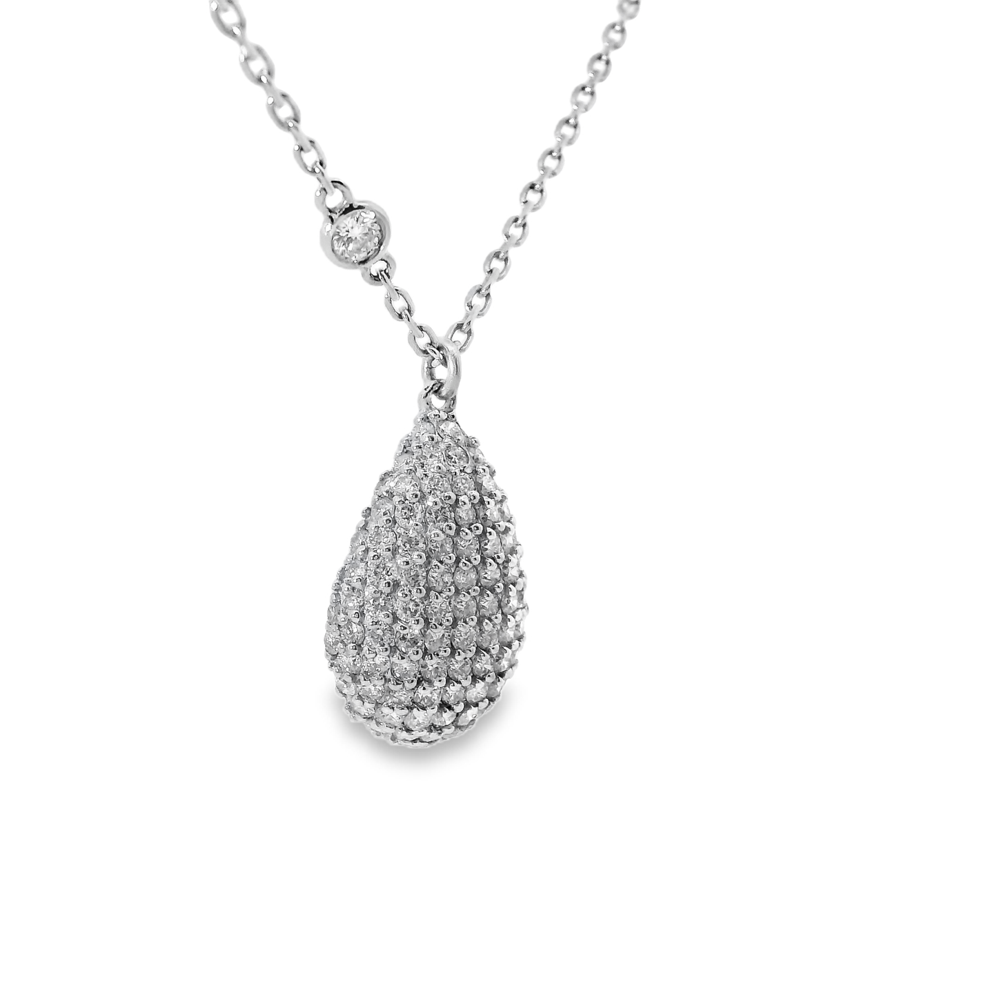 1.23CT Diamond Pendant 14k White Gold