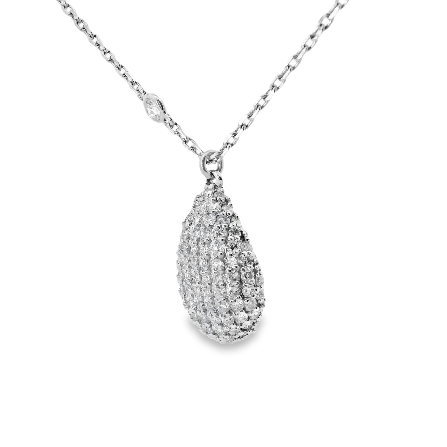 1.23CT Diamond Pendant 14k White Gold