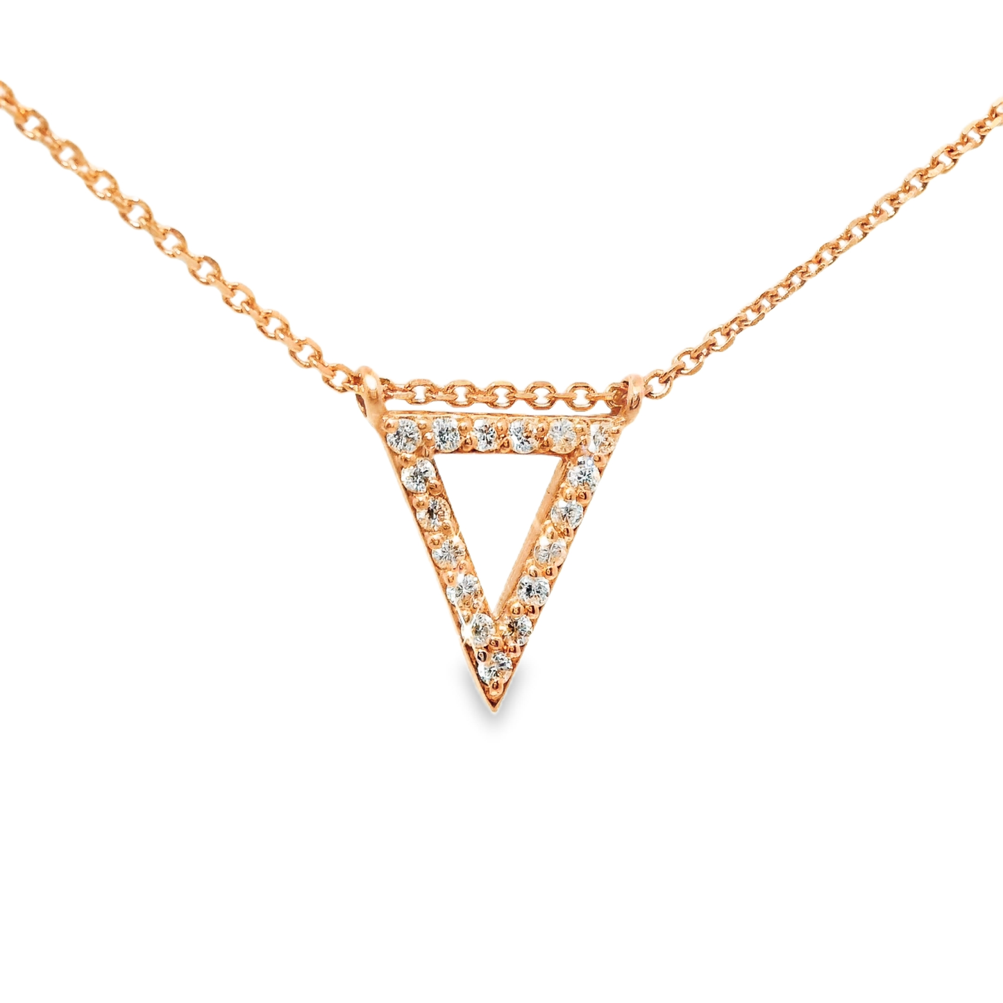 0.16CT Diamond Pendant 14k Rose Gold