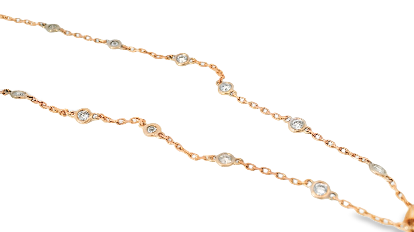 5.74CT Diamond Pendant 14k Rose Gold
