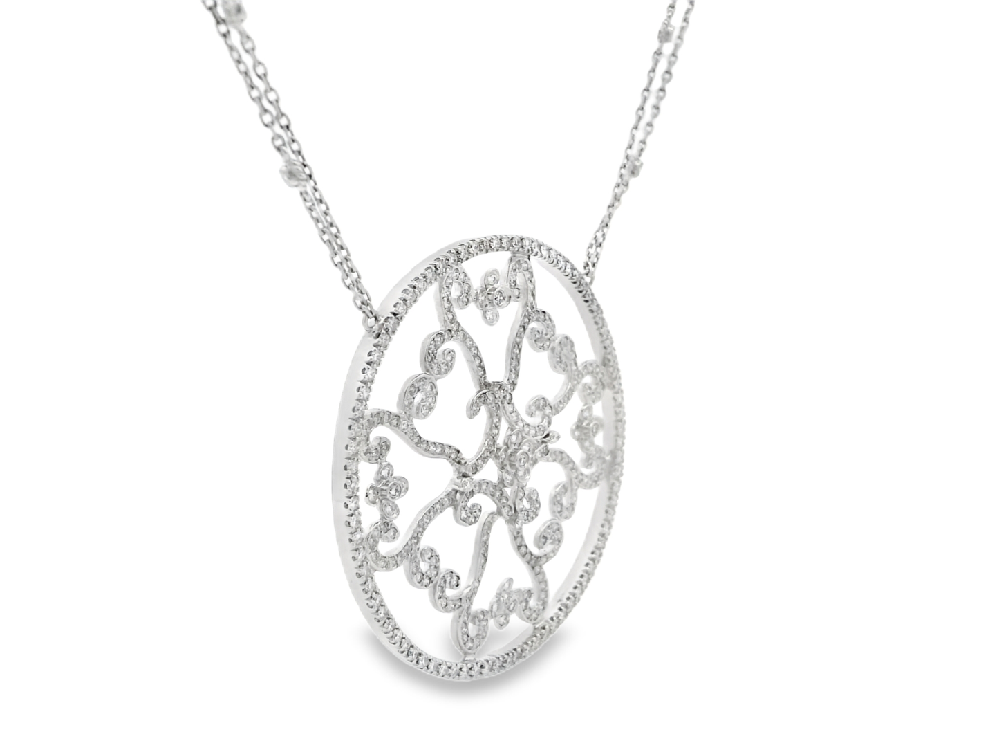 3.55CT Diamond Pendant 14k White Gold