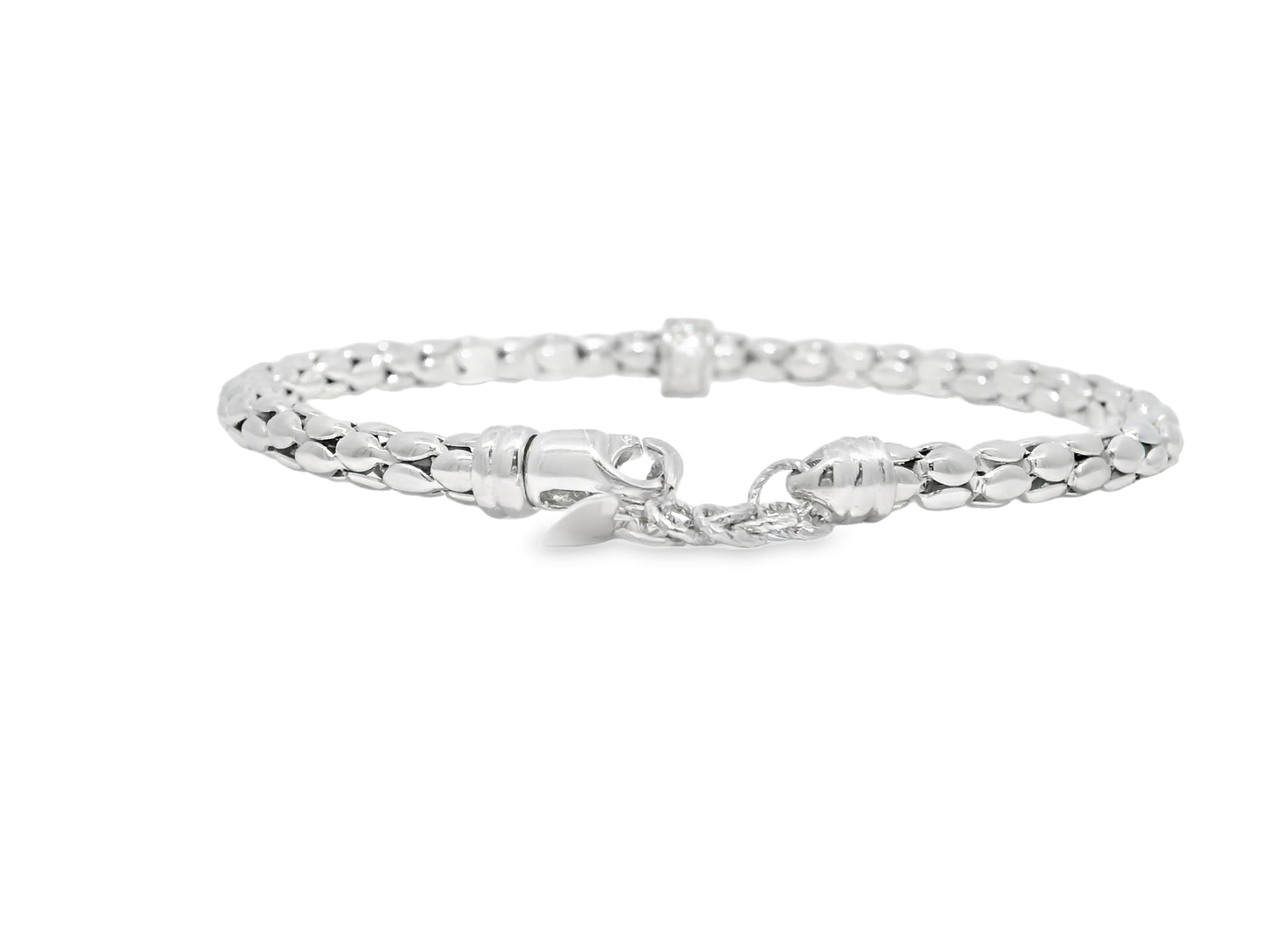 0.29CT Diamond Bangle 14k White Gold
