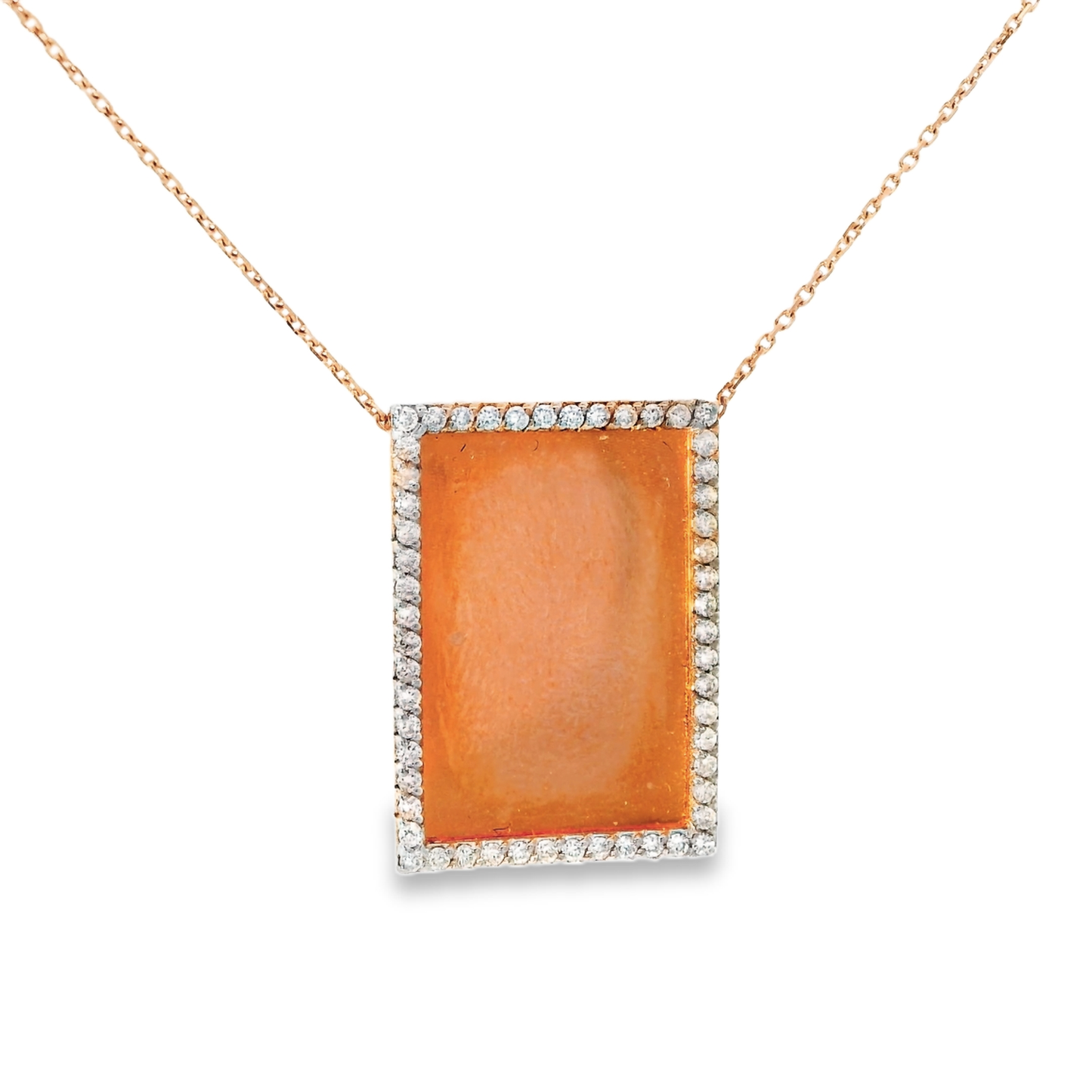 0.20CT Diamond Pendant 18k Rose Gold