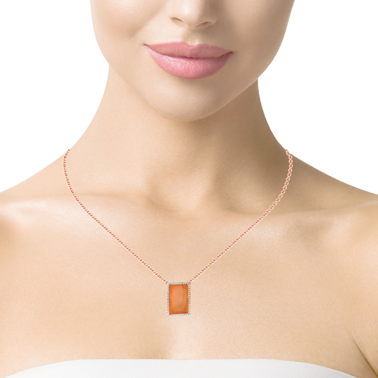 0.20CT Diamond Pendant 18k Rose Gold