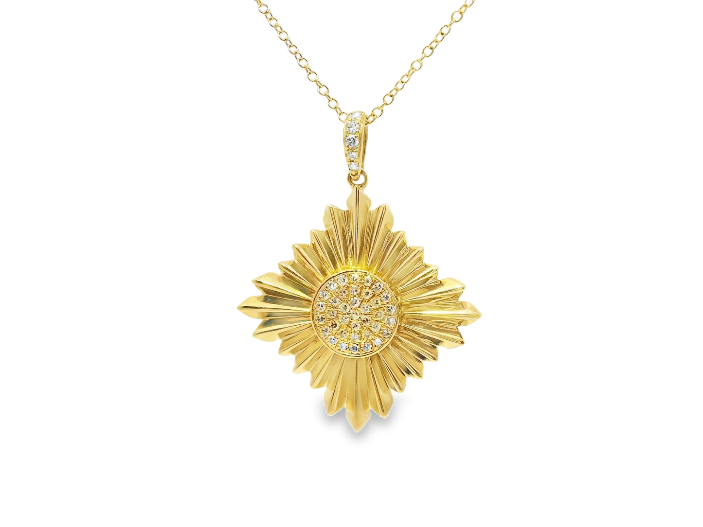 0.12CT Diamond Pendant 14k Yellow Gold