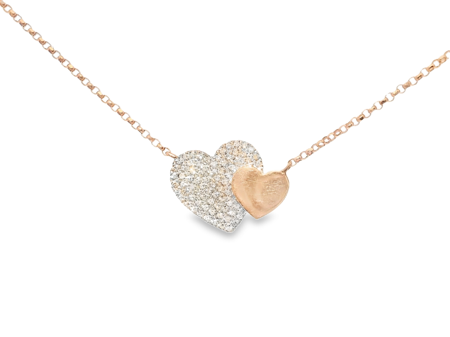 0.21CT Diamond Heart Pendant 14k Rose Gold
