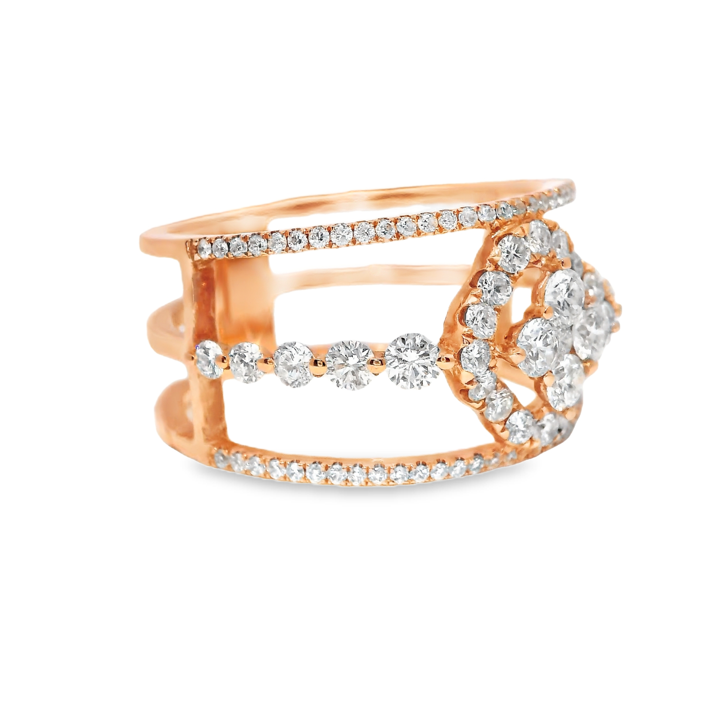 0.98CT Diamond Ring 18k Rose Gold