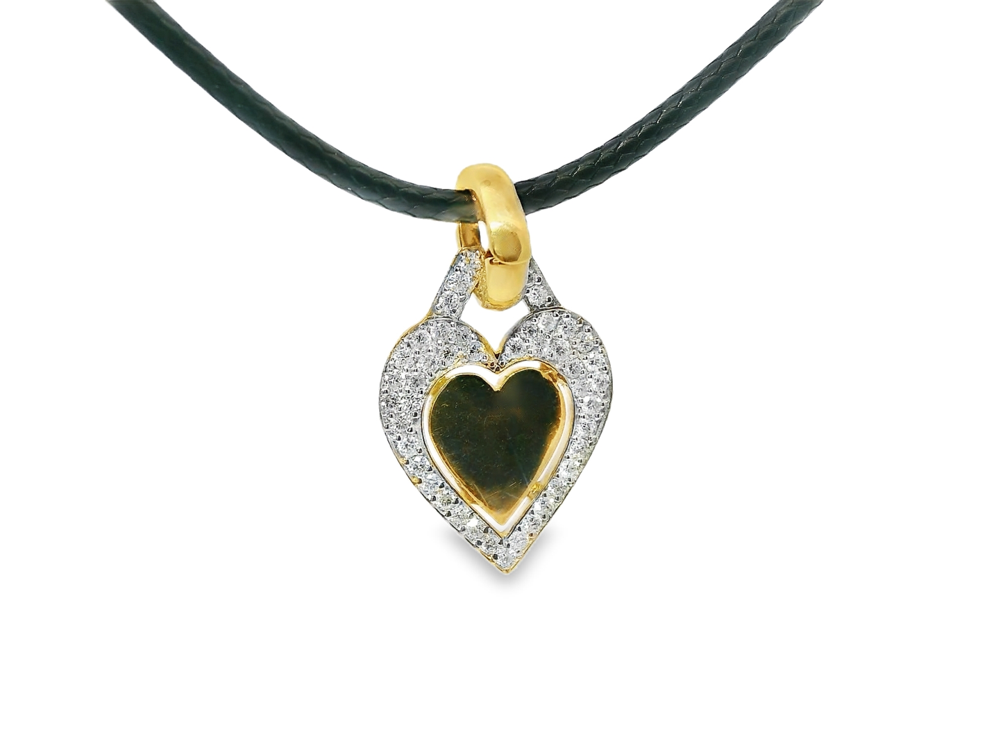 0.43CT Heart Charm Pendant 18k Yellow Gold