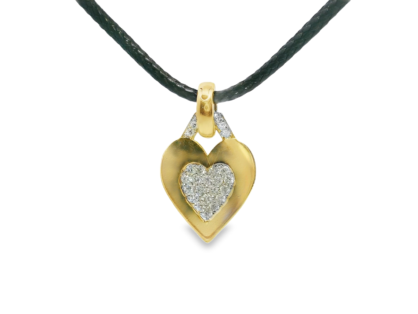 0.37CT Heart Charm Pendant 18k Yellow Gold