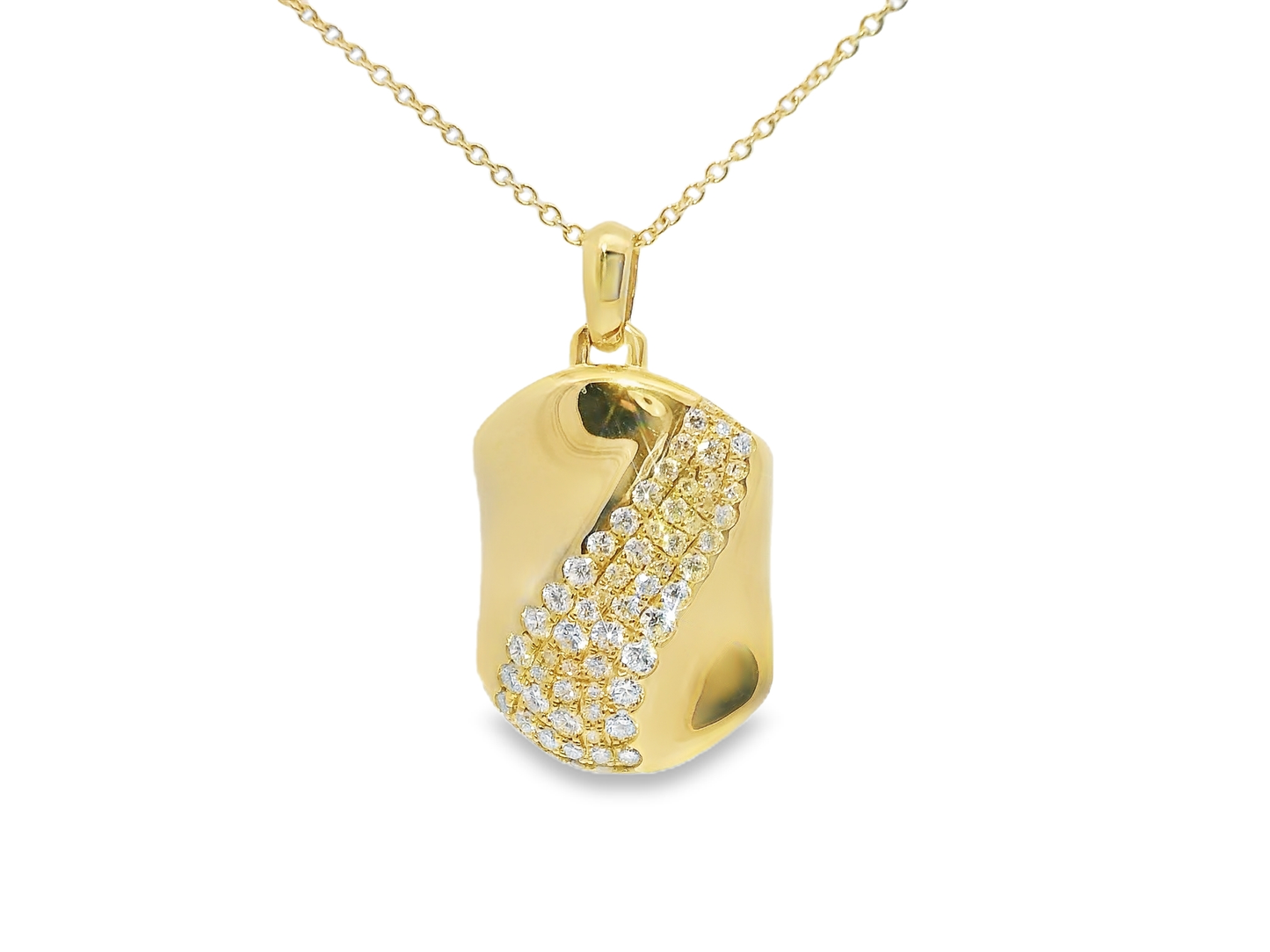 0.93CT Diamond Pendant 14k Yellow Gold