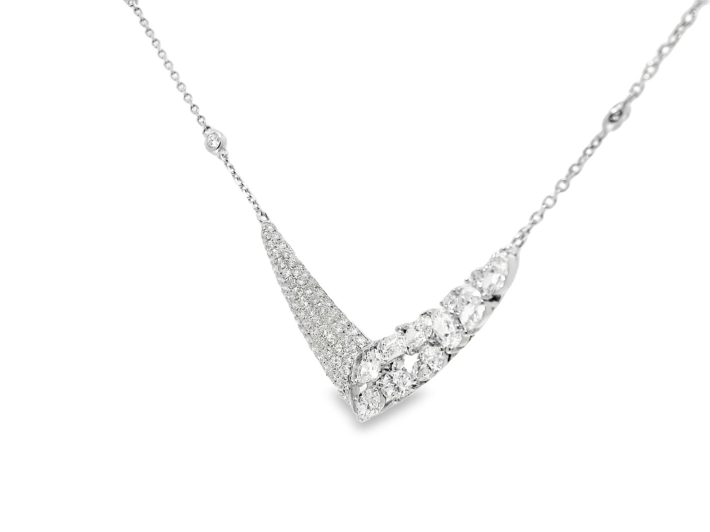 2.50CT Diamond Pendant 18k White Gold