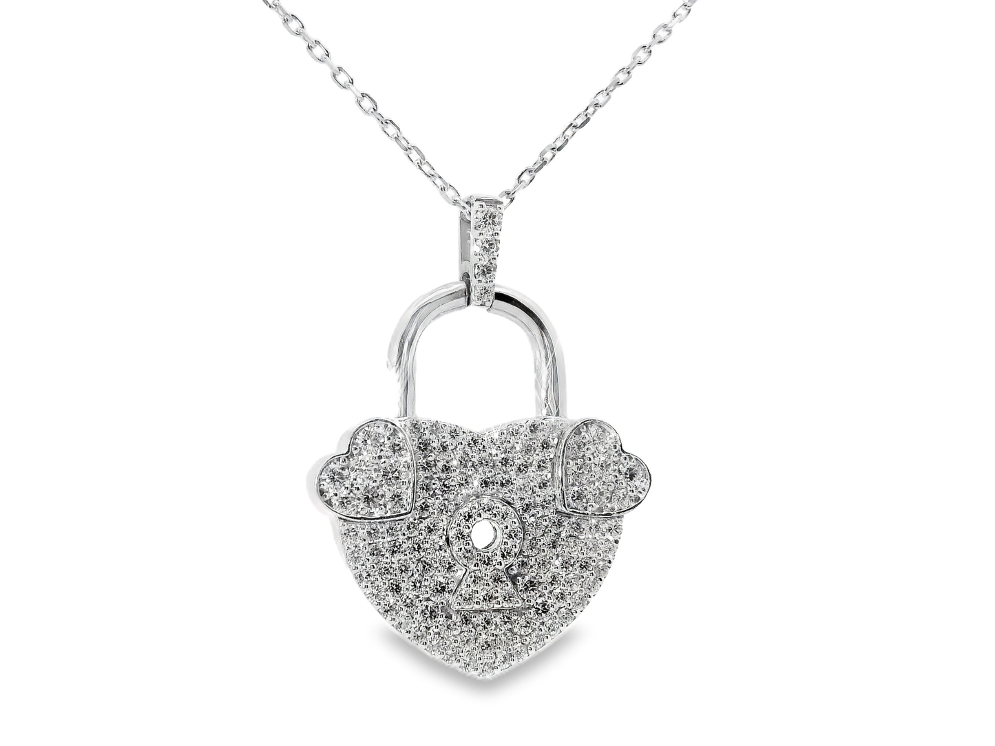 1.63CT Diamond Pendant 14k White Gold
