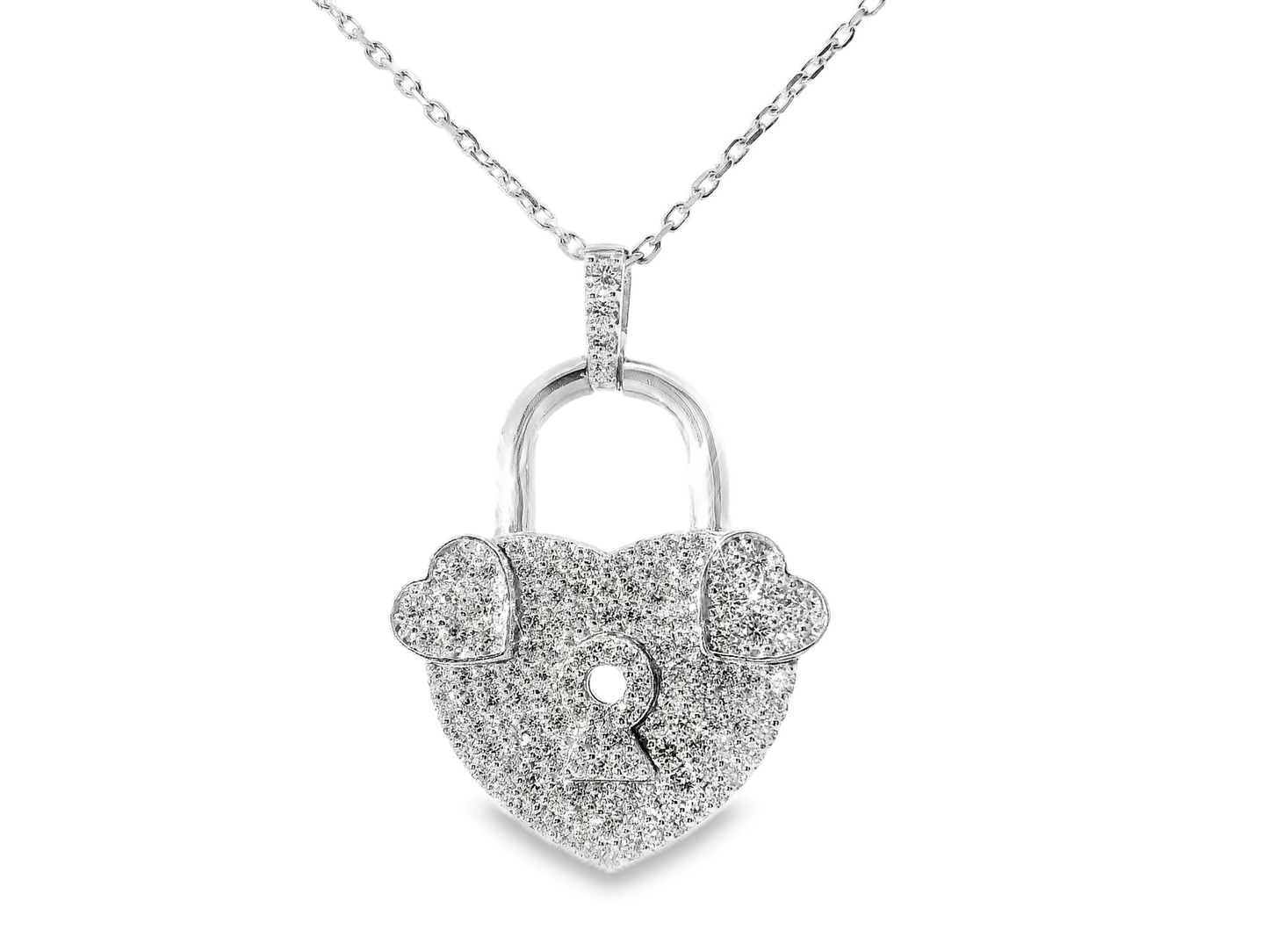 1.63CT Diamond Pendant 14k White Gold