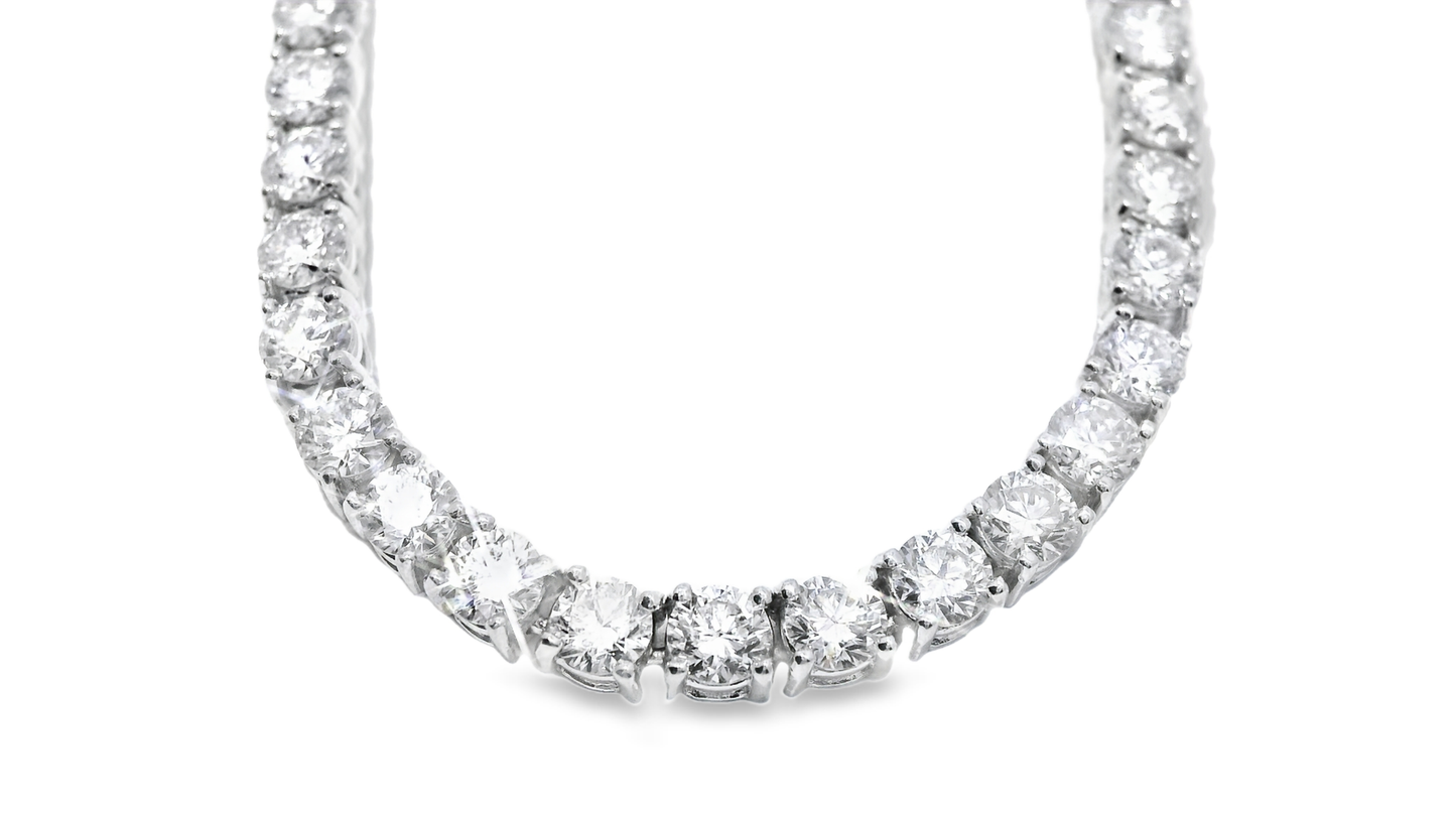 13.22CT Lab Diamond Necklace 14k White Gold