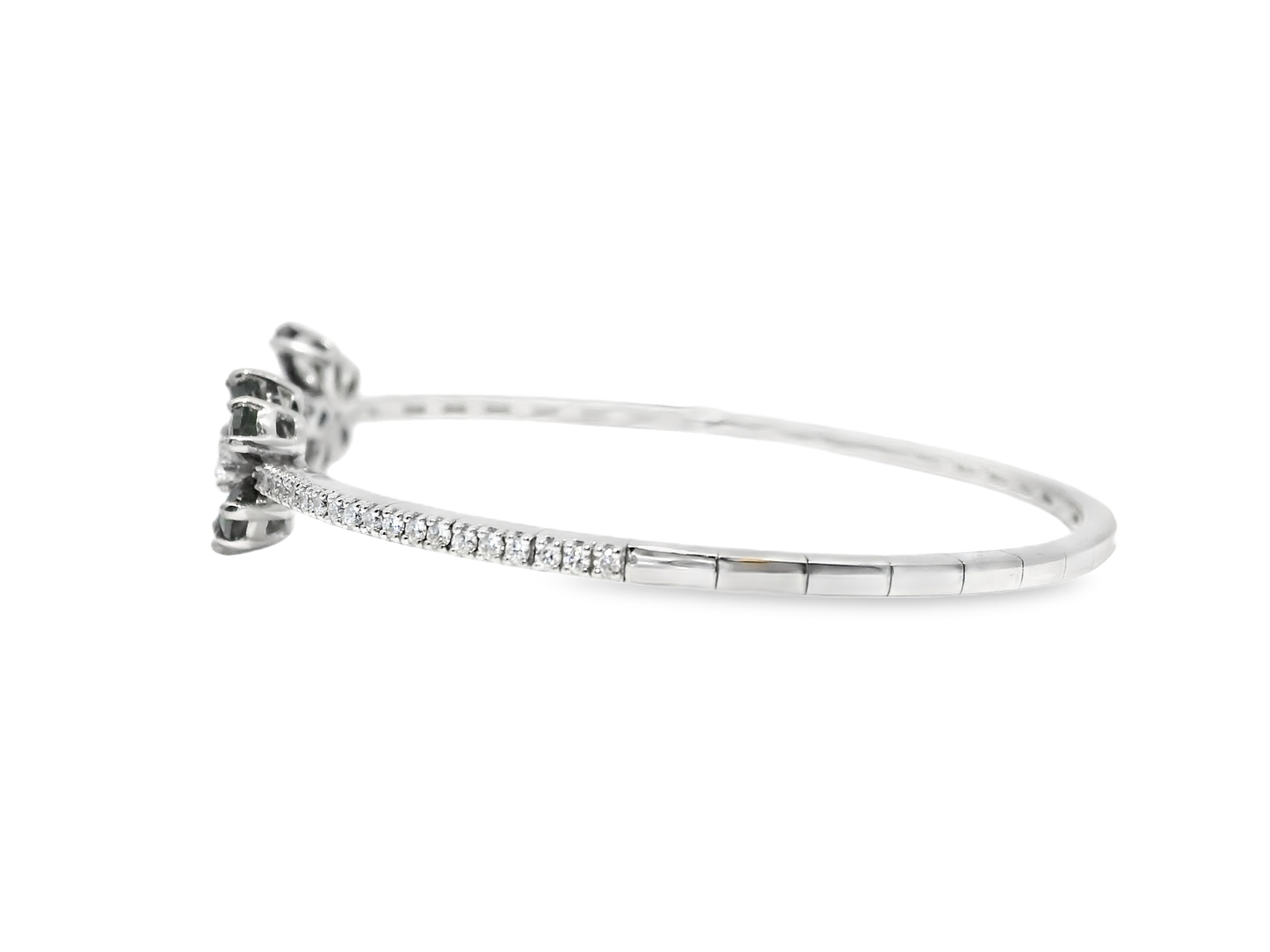 0.33CT Diamond 1.73CT Black Diamond Bangle 18k White Gold