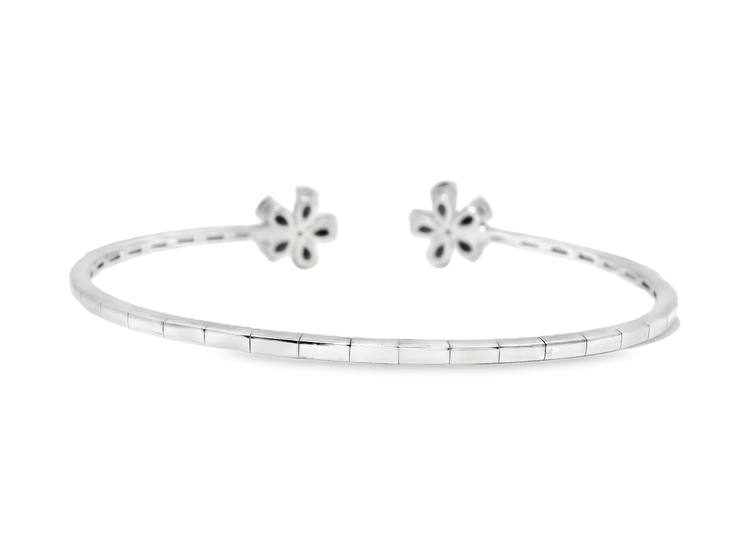0.33CT Diamond 1.73CT Black Diamond Bangle 18k White Gold