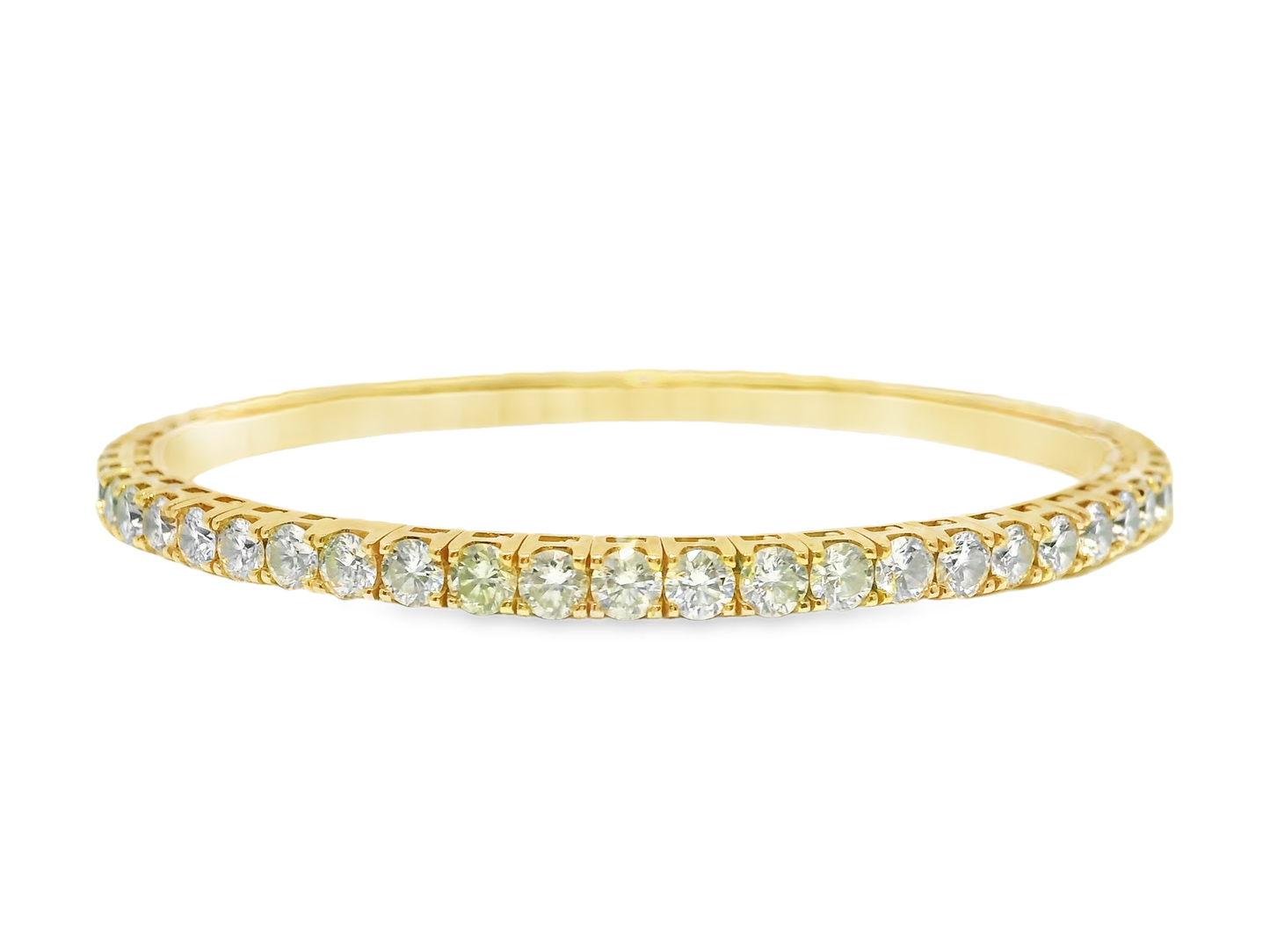 7.32CT Diamond Bangle 14k Yellow Gold