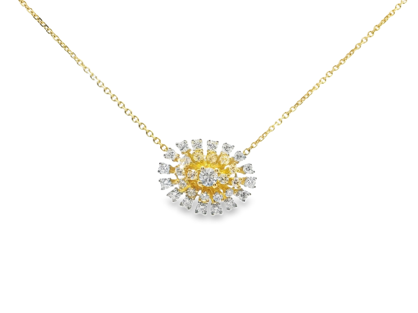 0.85CT Diamond pendant 14k Yellow Gold