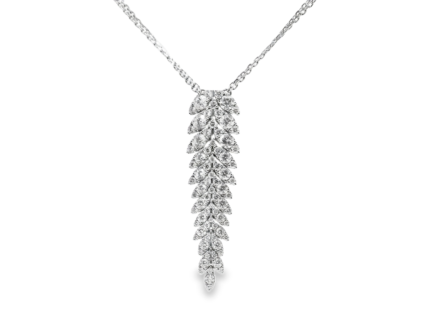 3.44CT Diamond Pendant 14k White Gold