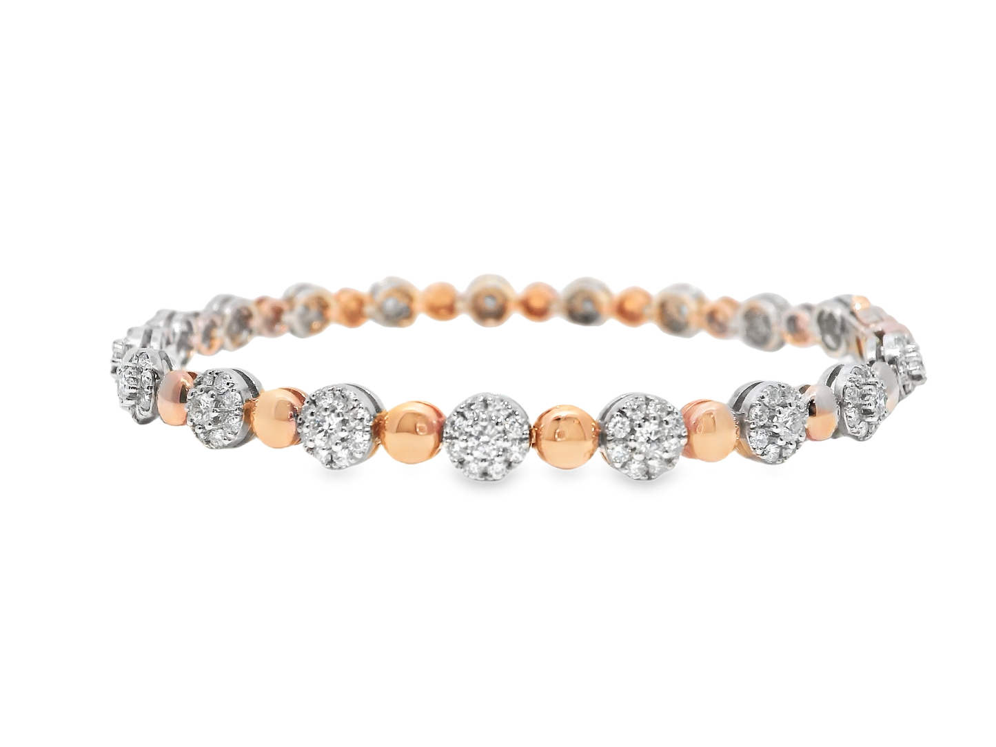 2.32CT Diamond Bracelet 14k Rose Gold