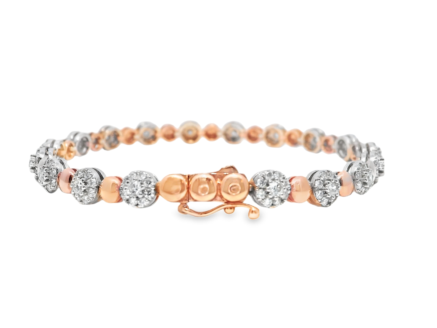2.32CT Diamond Bracelet 14k Rose Gold