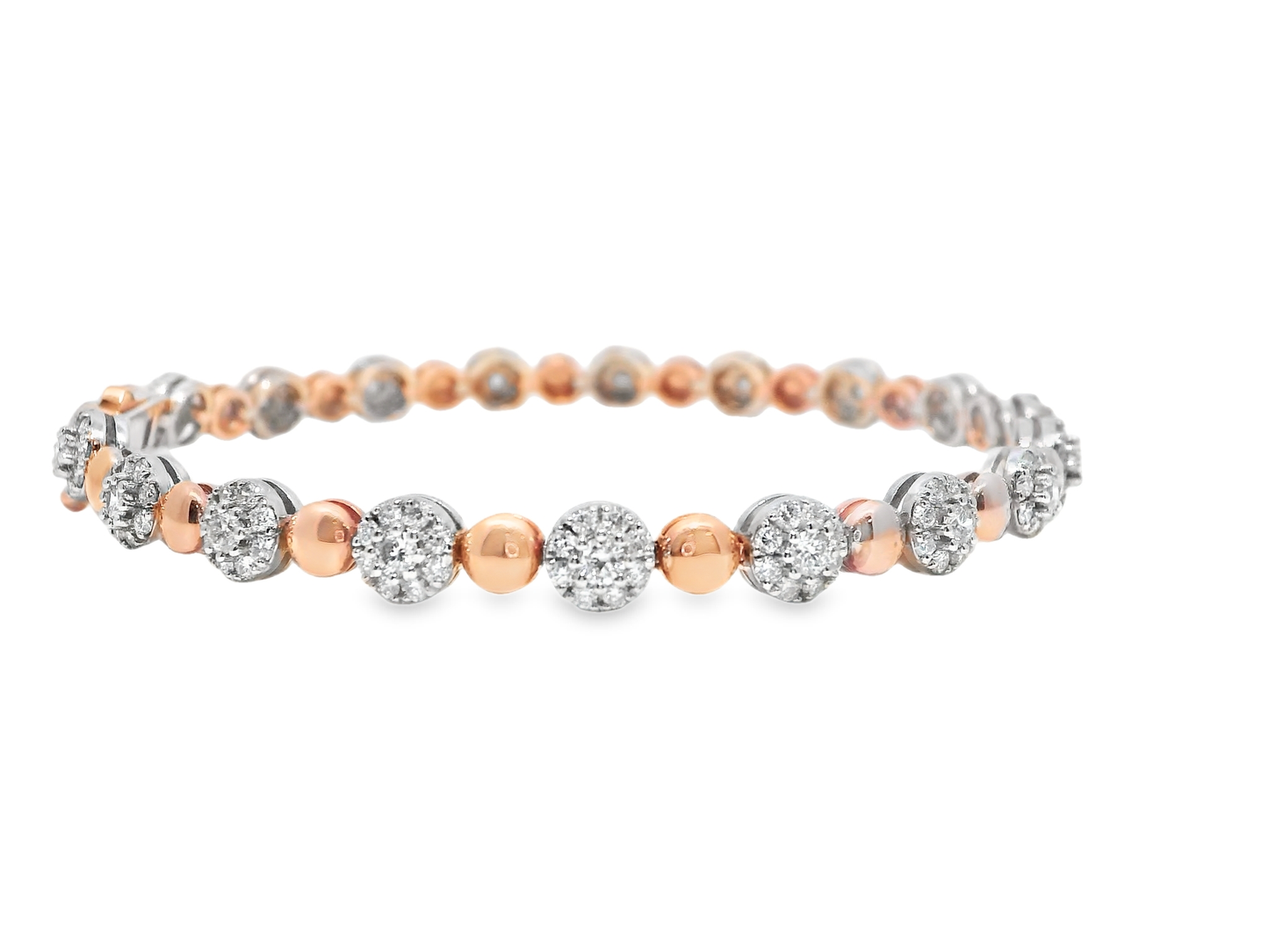 2.32CT Diamond Bracelet 14k Rose Gold