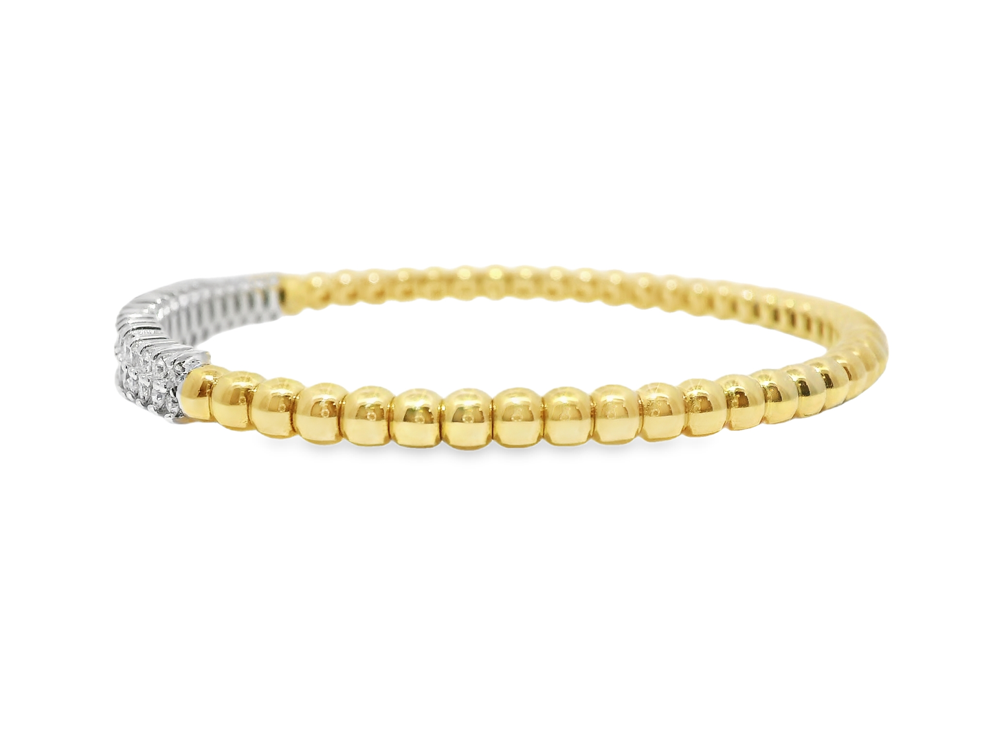 0.83CT Diamond Bangle 14k Yellow Gold