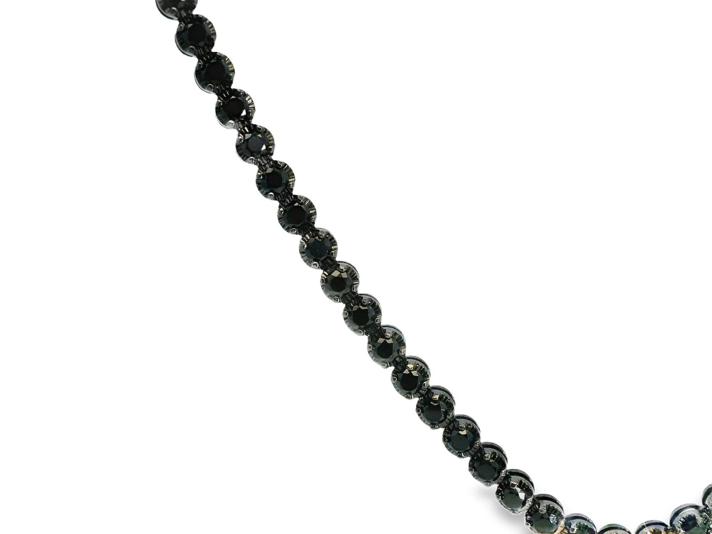 1.10CT Diamond 4.14CT Black Diamond Pendant 18k white Gold