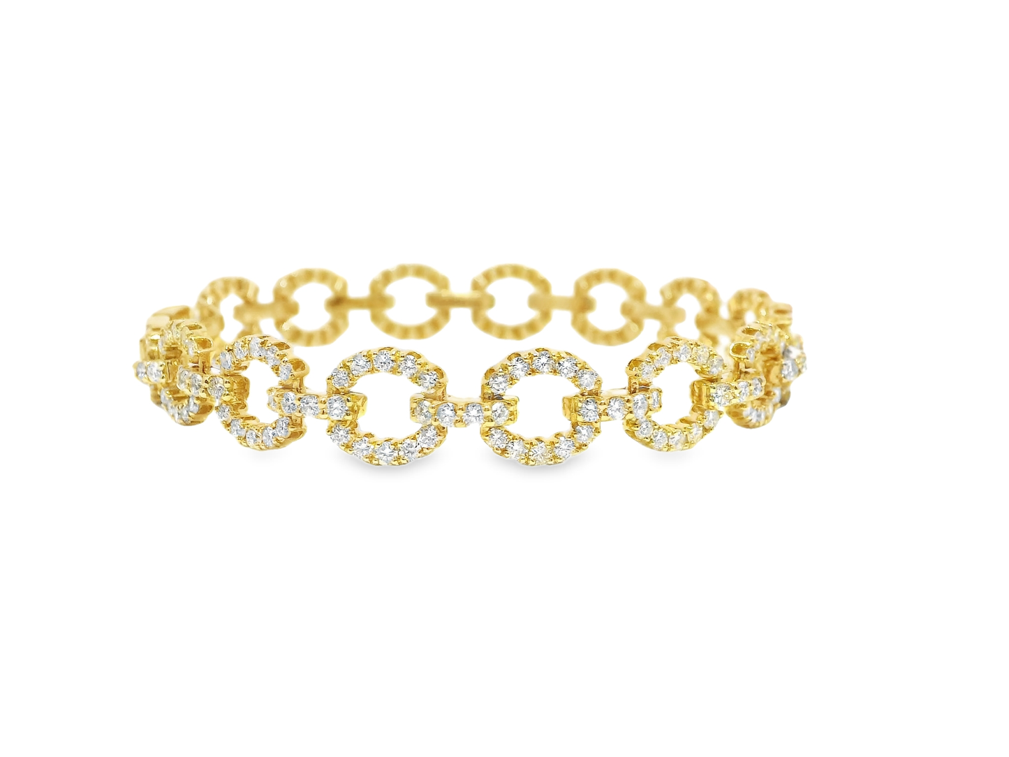 4.33CT Diamond Bracelet 14k Yellow Gold