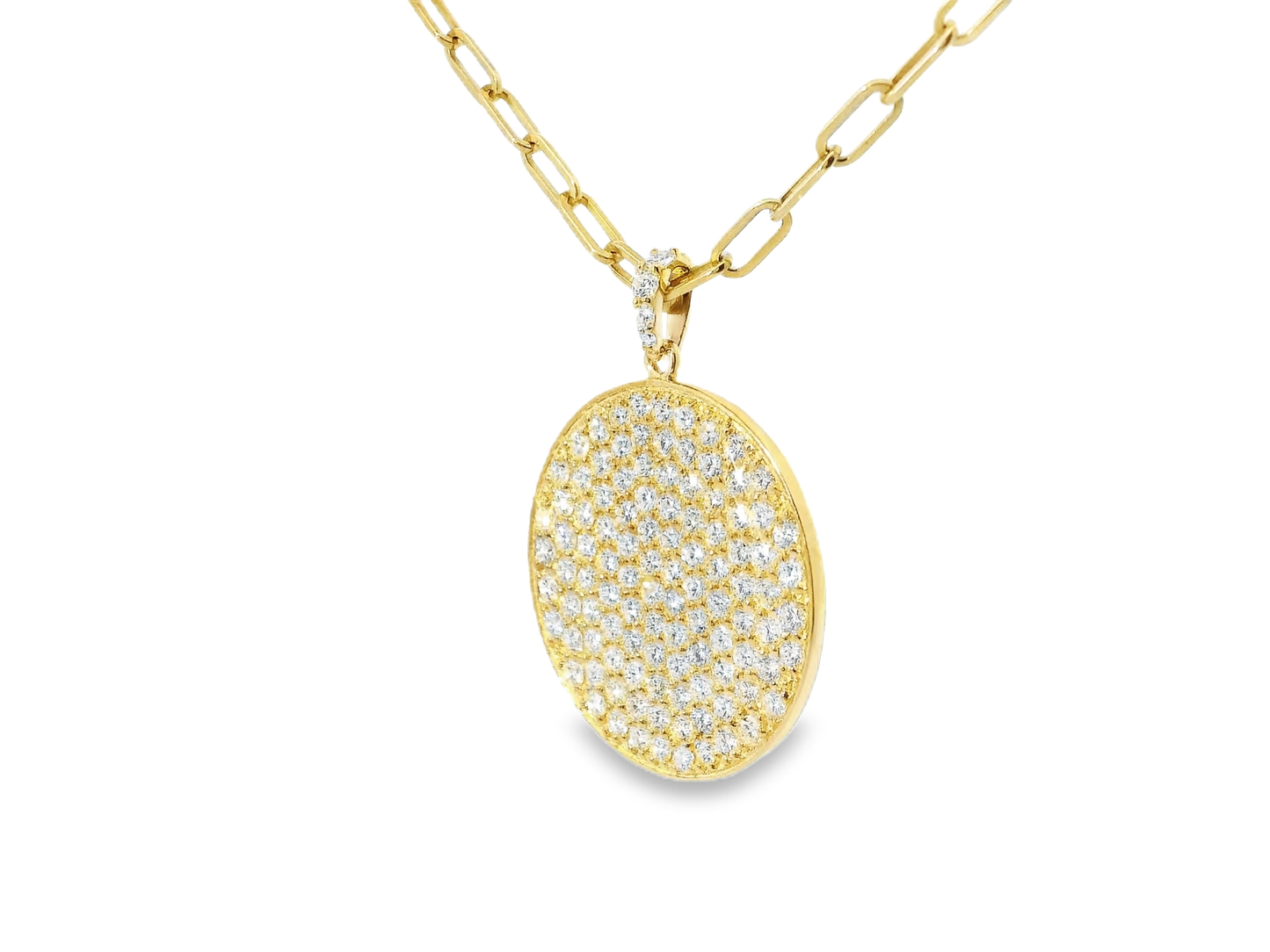 2.65CT Diamond Disc Pendant 14k Yellow Gold
