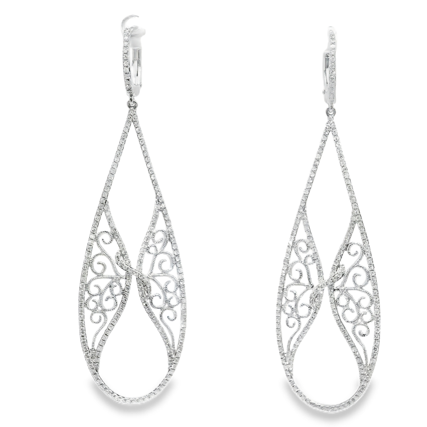 1.40CT Diamond 14k White Gold Earring