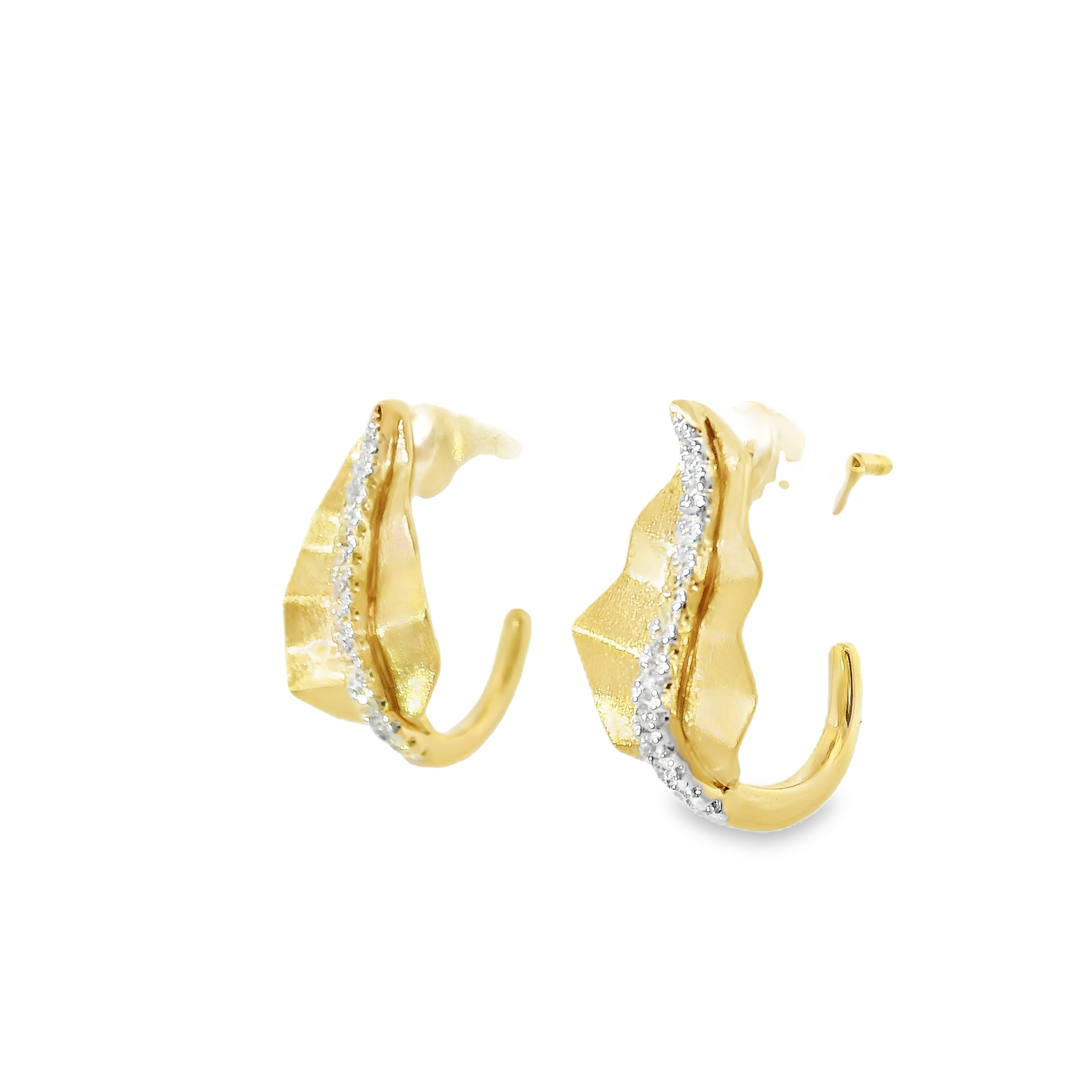 0.14CT Diamond 14k Yellow Gold Earring