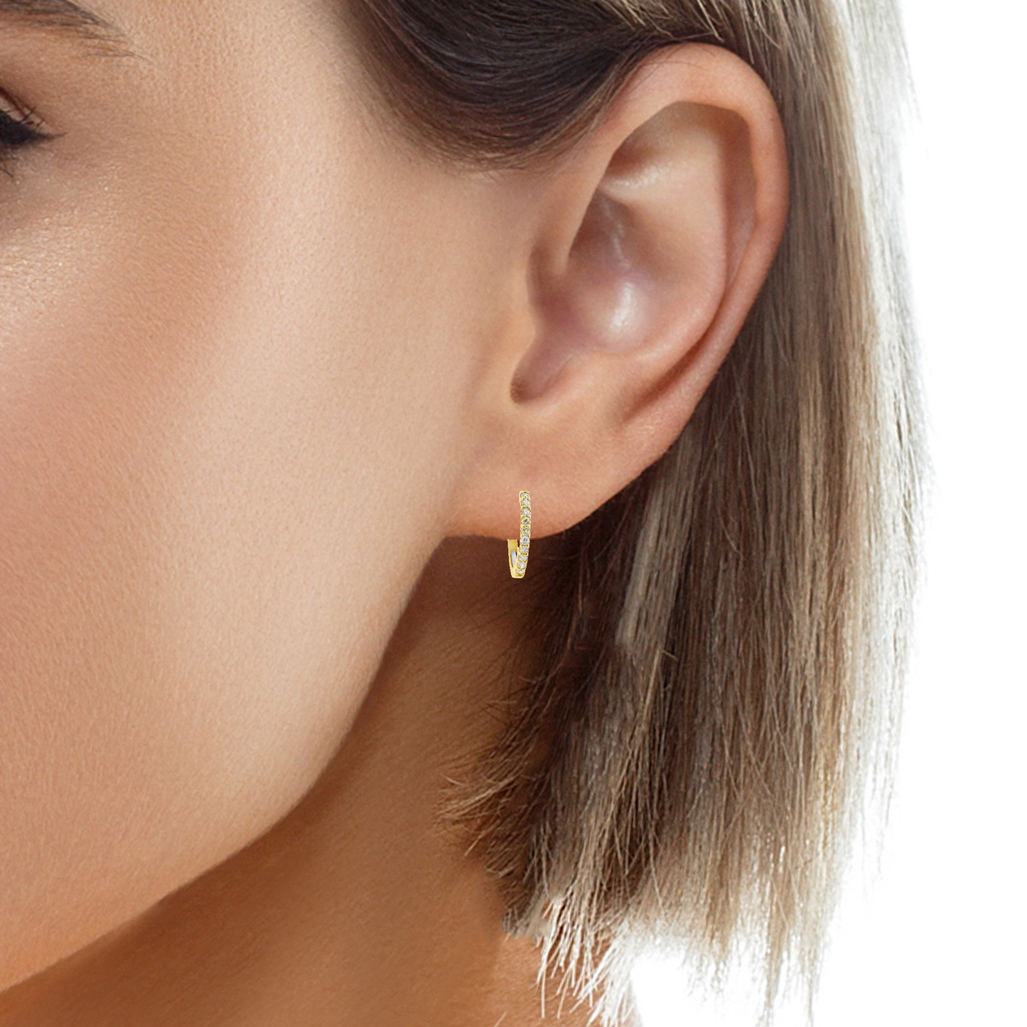 0.20CT Diamond 18k Yellow Gold Earring
