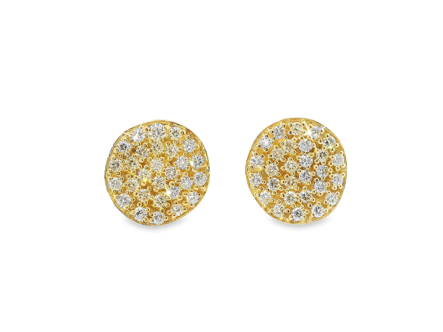 1.22CT Diamond Chip 14k Yellow Gold Earring