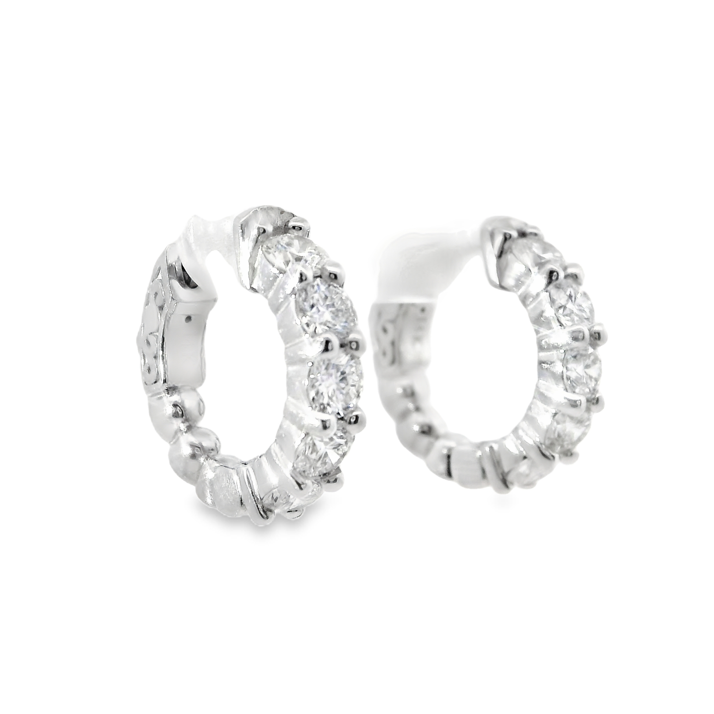 1.58CT Diamond 14k White Gold Earring